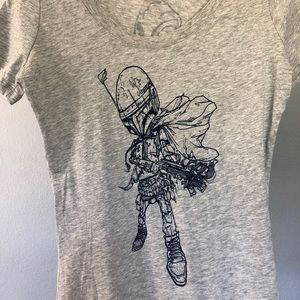 Bobafett outline Scoop neck shirt